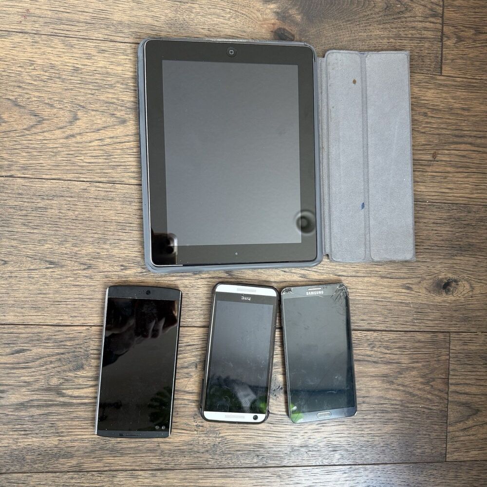 Untested/For Parts Only/Repair Lot of 3 Cell Phones and 1 Tablet iPad Samsung LG